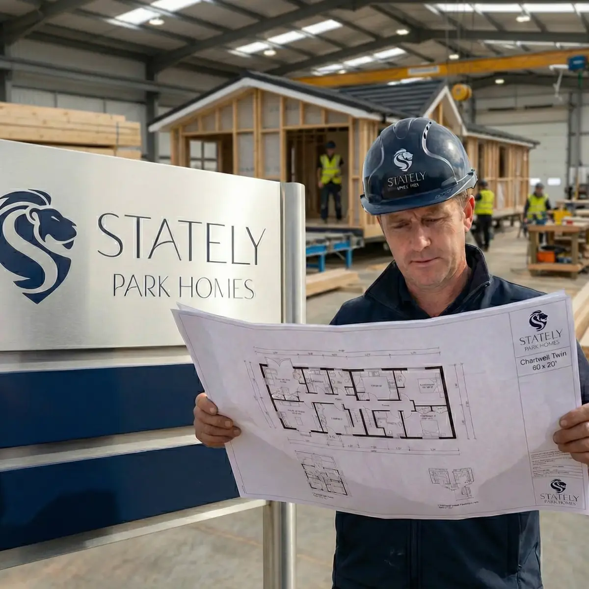 Stately park homes in a landscaped lakeside setting