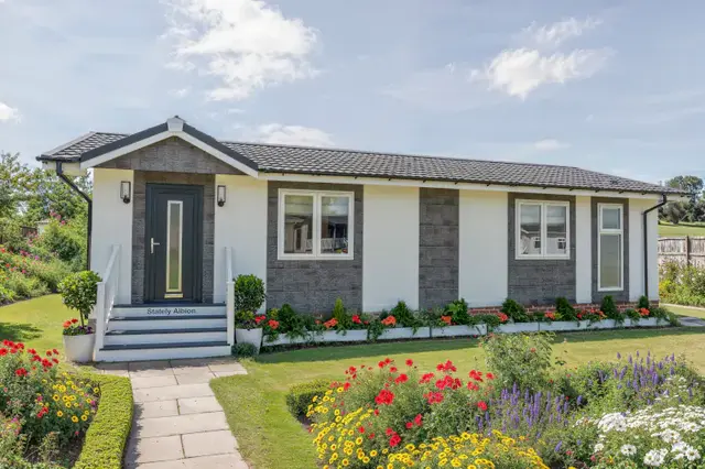 Hatfield park home in a garden setting