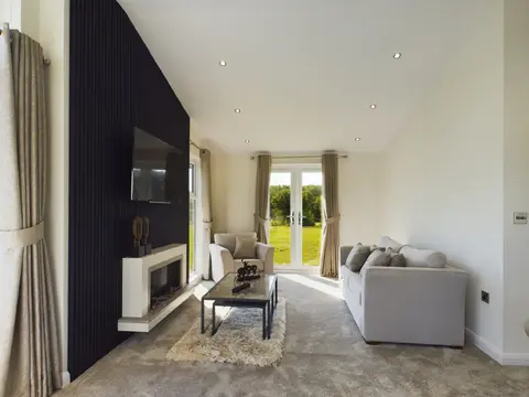 Lounge area with French doors