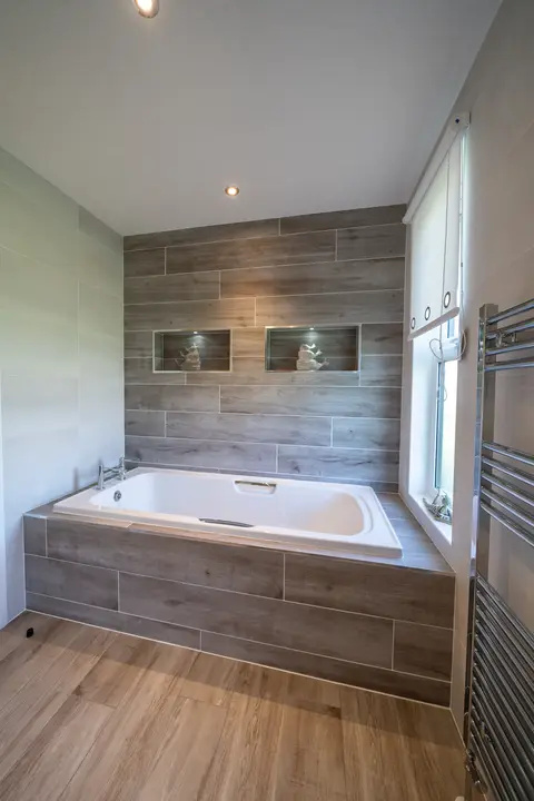 Bathroom with built‑in bath