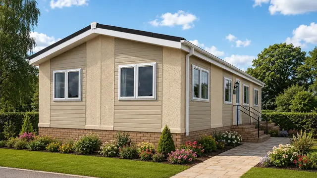 Highgrove residential park home set in a landscaped garden
