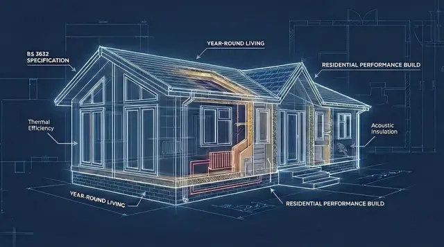 Park home with solar panels